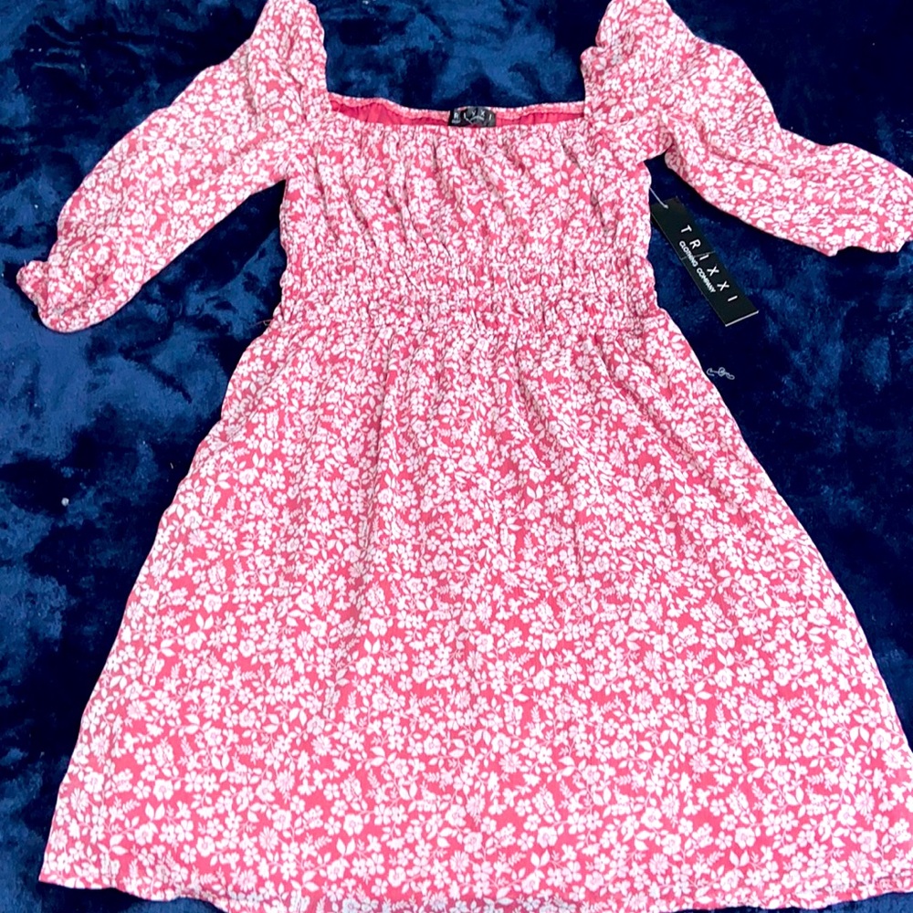 Floral Pink and White Maxi Dress Size S